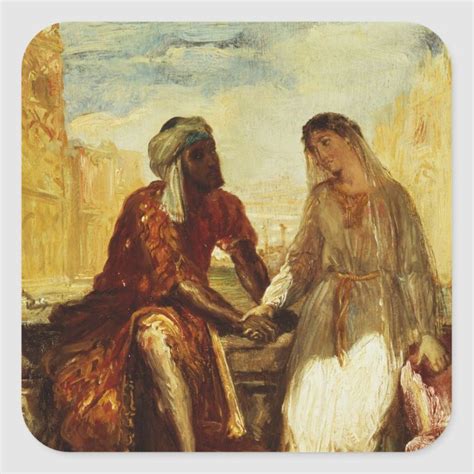 Othello and Desdemona in Venice, 1850 Square Sticker | Zazzle | Othello, Painting, Shakespeare