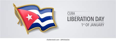 Cuba Liberation Day Greeting Card Banner Stock Vector Royalty Free