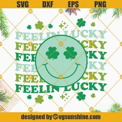 Feelin Lucky Svg Smiley Face Svg St Patrick S Day Svg Vintage