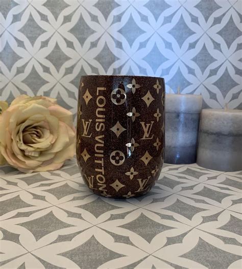 Louis Vuitton Wine Glass Etsy Louis Vuitton Custom Starbucks Cup Custom Cups