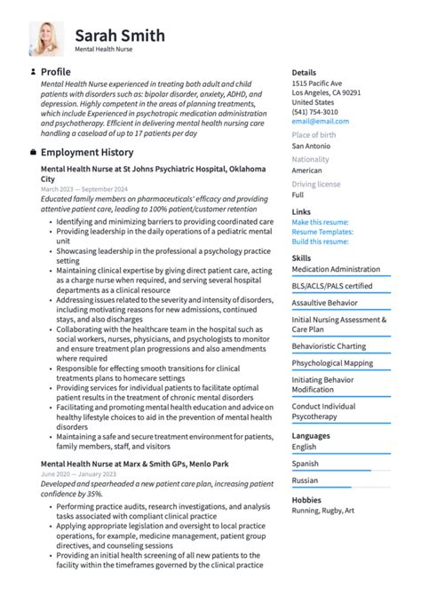 Mental Health Psychiatric Nurse Resume Examples Pdfs