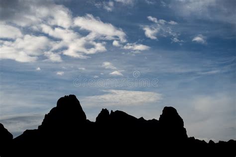 Mountain Skyline Silhouette and Dramatic Sky Stock Photo - Image of ...