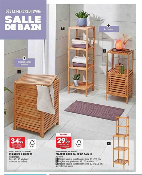 Promo Panier à Linge Home Création Bathroom étagère Pour Salle De Bain