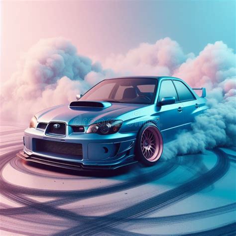 Highspeed Drift with Tire Smoke Captured in a Vivid Action Shot with Studio Lighting Stock Image ...