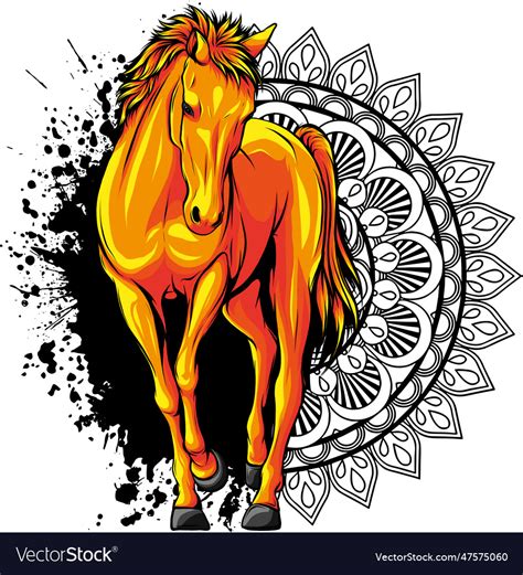 Colored horse hand draw Royalty Free Vector Image