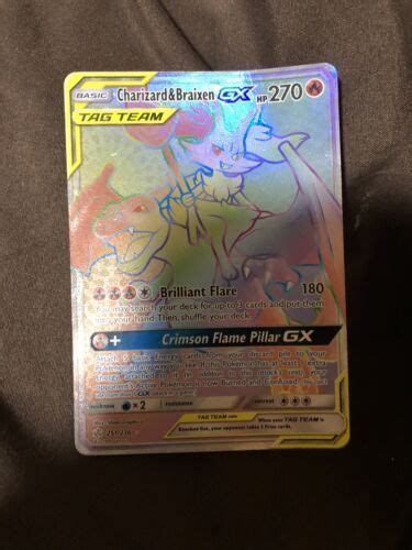 Pok Mon Tcg Charizard Braixen Tag Team Gx Sun Moon Cosmic Eclipse