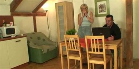 GRANDMA FRIENDS Big Tits Blonde Granny Double Fucked On The Table