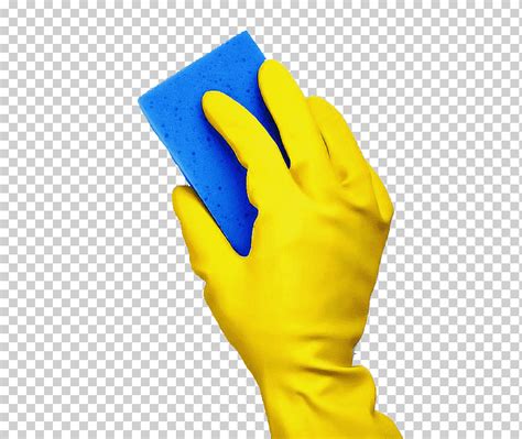 Guante Amarillo Guante De Seguridad Dedo De La Mano Azul El Ctrico