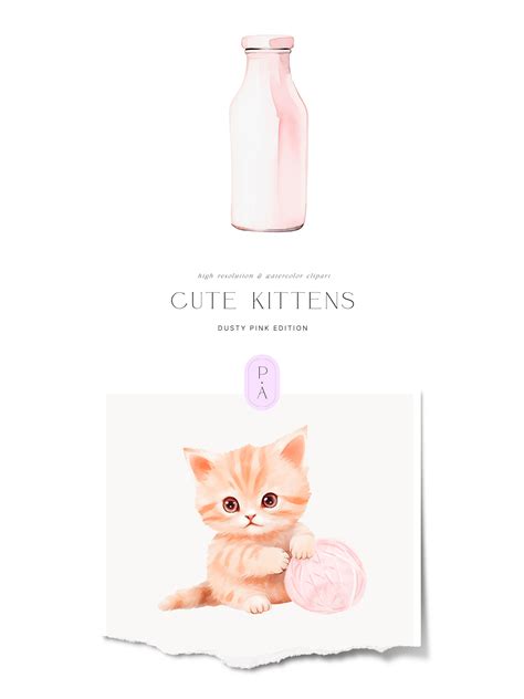 Cute Kittens Clipart Set Watercolor Kittens Cute Cats Cats Clipart
