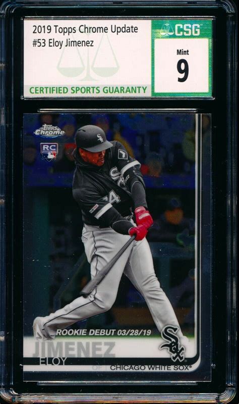 2019 Topps Chrome Update 53 Eloy Jimenez Rookie Card RC Graded 9 Mint