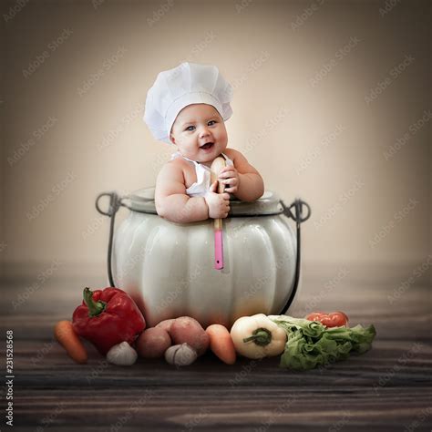 little baby chef Stock Photo | Adobe Stock