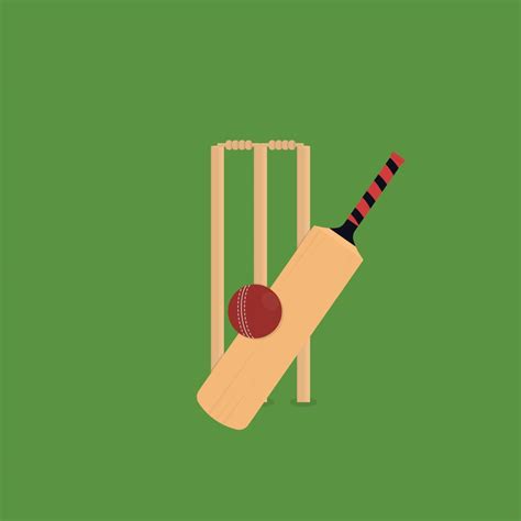 Cricket Bat And Ball Equipment Set Illustration 17704475 Vector Art At