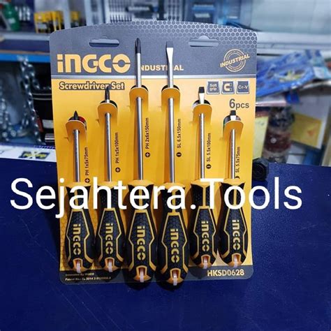 Jual Obeng Set 6pcs 6 Pcs Screwdriver Set Gagang Karet INGCO HKSD0628