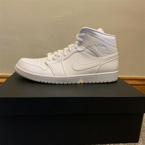 Jordan 1 Mid Triple White 2019 For Sale - Kicks Collector