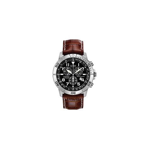 Citizen Eco Drive Mens Watch With Brown Dial Chronograph Display And