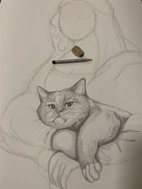 Мона Лиза и котусик 😻