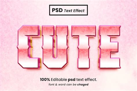 Premium Psd Cute 3d Editable Text Effect