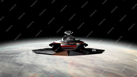 Premium Photo | 3d illustration to spaceship in the sky