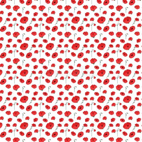 Red Poppy Seamless Pattern Stock Vector Illustration Of Design 227346033