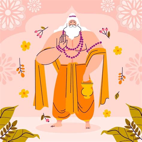 Ilustración plana para la celebración de guru purnima Vector Gratis