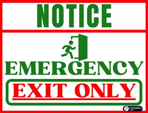 20 Printable Emergency Exit Sign Download Free Pdfs