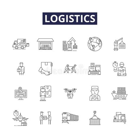 Iconos Vectoriales De Línea Logística Entrega Logística Transporte De