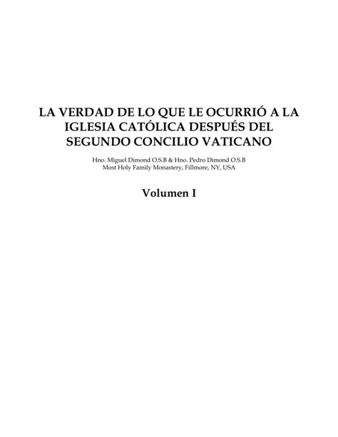 LA VERDAD DE LO QUE LE OCURRIÓ A LA IGLESIA CATOLICA DESPUES DEL