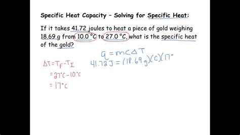 Specific Heat Capacity Chemistry