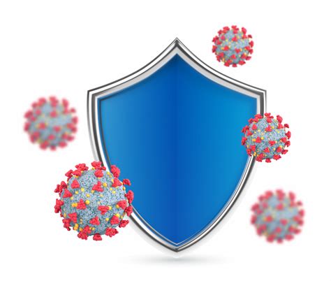 Virus Protection Shield And Virus Cells Protect From Virus