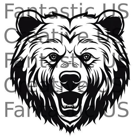 Instant Download Bear Head Outline Including JPEG, SVG and PNG Files ...