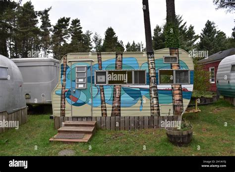 Vintage Aluminium Metal Trailers At Souwester Historic Lodge And Vintage