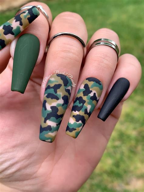 Camouflage Press On Nails Handpainted Camo Nails Etsy Camo Nails