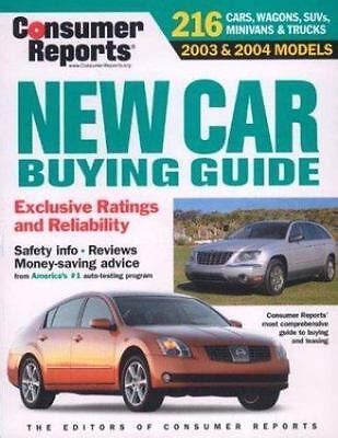 Consumer Reports New Car Buying Guide, 2003-04 9780890439760 | eBay