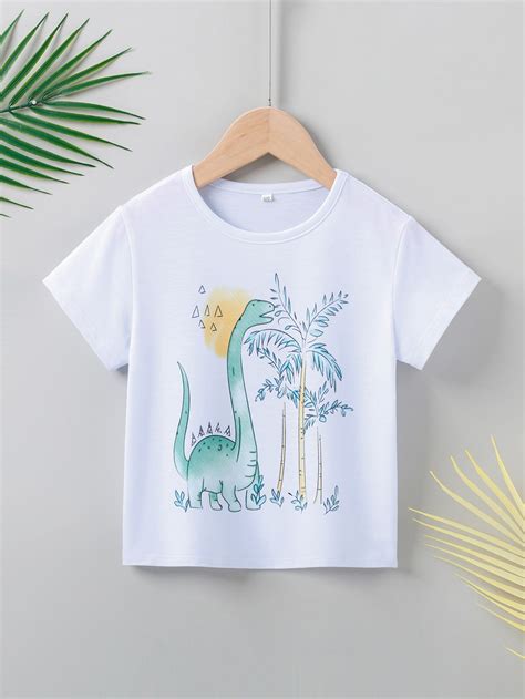 White Casual Short Sleeve Polyester Cartoontropical Embellished Slight