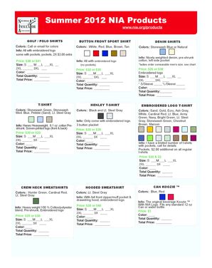 Fillable Online Nia Pdf Order Form For Nia Products National