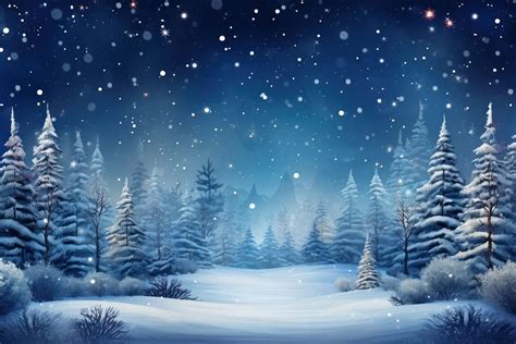 Winter christmas night tree snow | Premium Photo Illustration - rawpixel