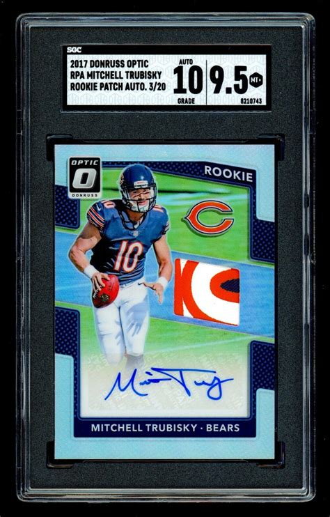 Panini Donruss Optic Mitchell Trubisky Rookie Patch Auto Sgc