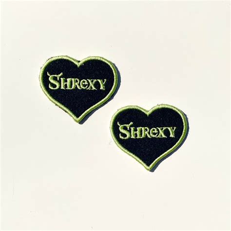 Shrexy Embroidered Iron On Felt Heart Shrek Patch Etsy