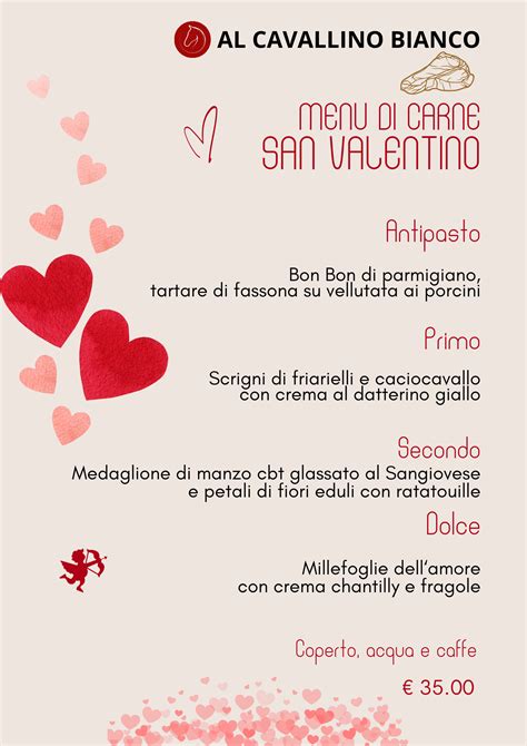 I Menu Di San Valentino Ristorante Al Cavallino Bianco