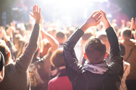 A Big Concert Crowd Having Fun In Front Of The Stage Editorial Photo