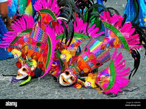 Elaborate masks during the Masskara Festival in Bacolod City ...