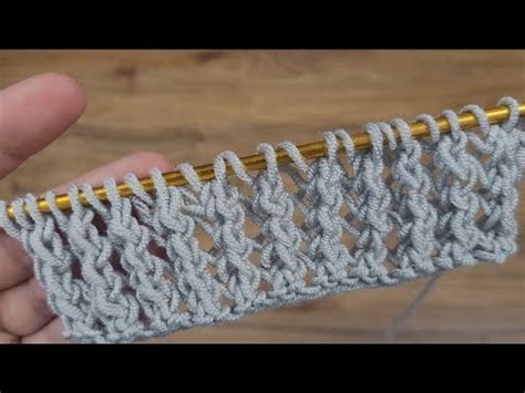 En kolay iki şiş burgulu örgü modeli easyblanket crochet knitting