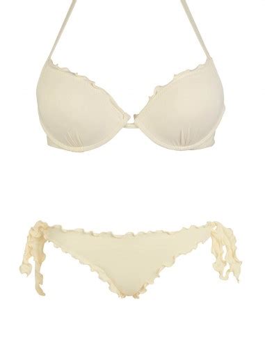 Bikini Super Push Up Frou Frou Con Slip O Brasiliana Fiocchi Panna