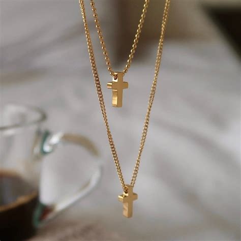 Jewelry New K Gold Plated Double Layer Cross Necklace Poshmark