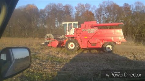 Massey Ferguson 850 Combine Harvester Harvesting Soybeans Youtube