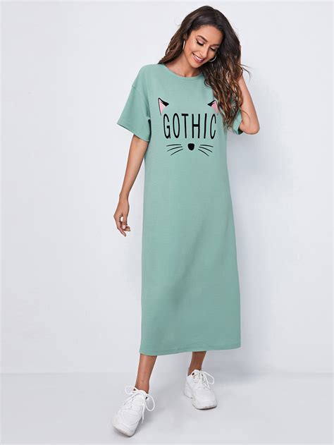 SHEIN Unity Vestido Con Estampado De Dibujos Animados Moda De Mujer