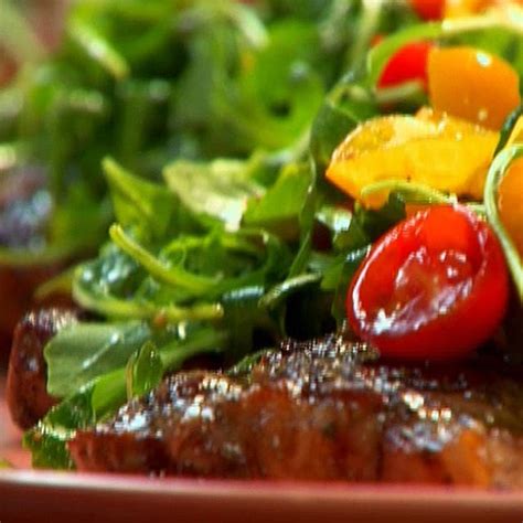 Rosemary Garlic Steaks With Arugula Tomatoes And Parmigiano Reggiano Punchfork