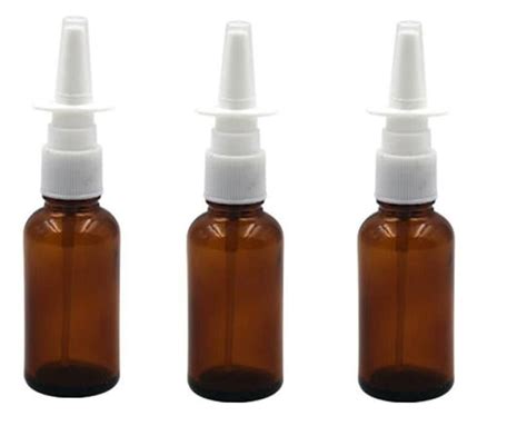 Pcs Empty Nasal Spray Bottles Amber Glass Refillable Pump Sprayers