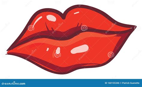 Red Lips Illustration Vector Stock Vector Illustration Of Cosmetics