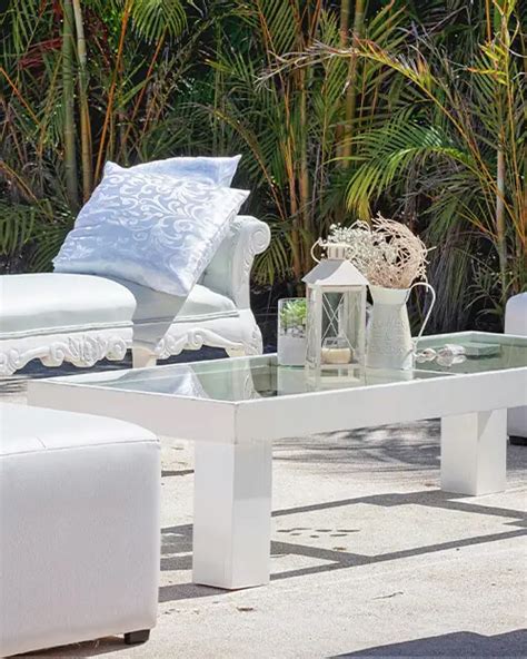 Wooden Glass Coffee Table For Weddings And Events In Punta Mita